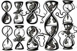 hourglass marking time tattoo idea