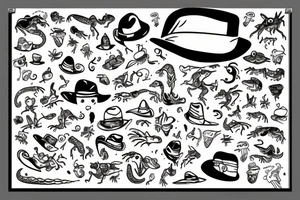 a lizard with hat tattoo idea