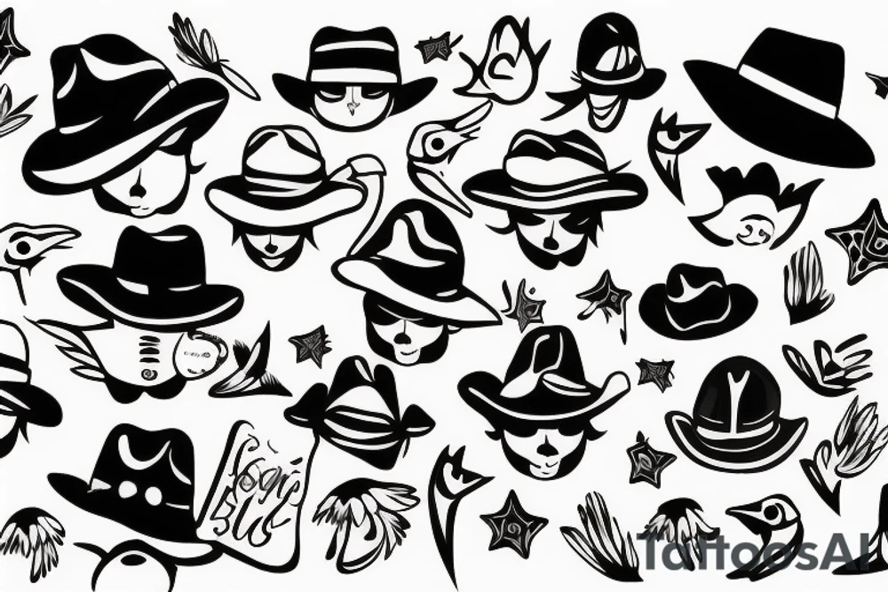 a bird wearing a hat tattoo idea