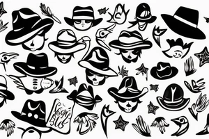 a bird wearing a hat tattoo idea