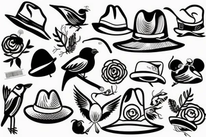 a bird wearing a hat tattoo idea