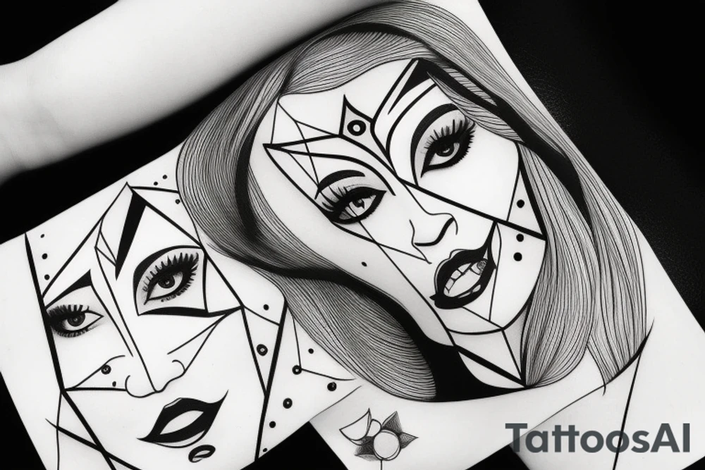 woman face tattoo idea