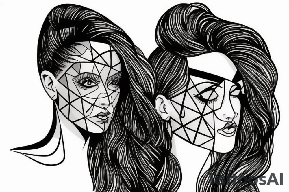 woman face tattoo idea