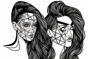 woman face tattoo idea