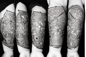 beautiful face and flowers and stars tattoo idea