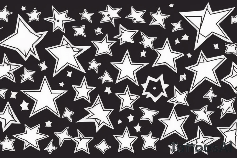 face and stars tattoo idea