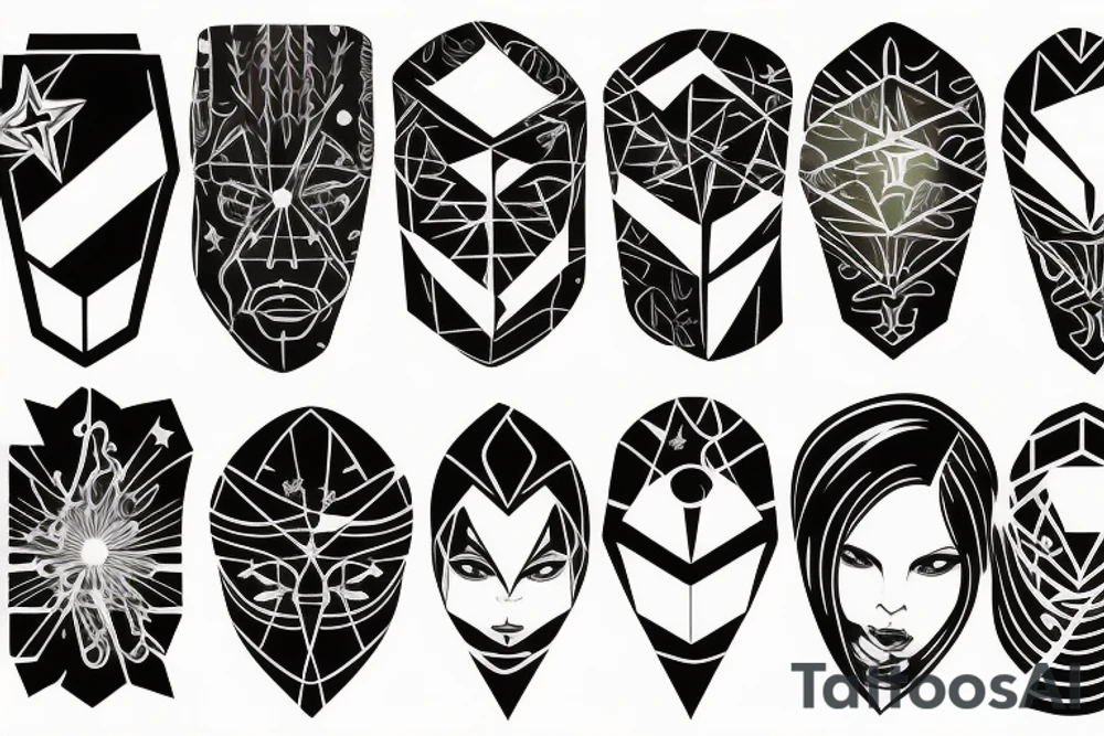 half face and stars tattoo idea