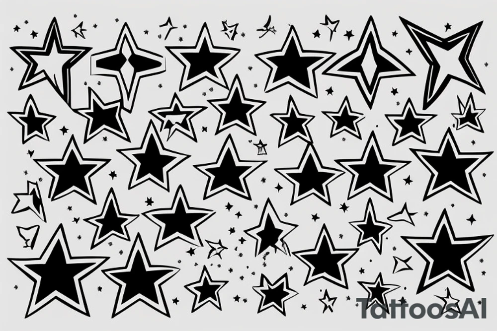 half face and stars tattoo idea