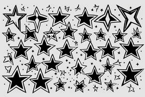 half face and stars tattoo idea