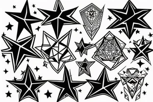 half face and stars tattoo idea