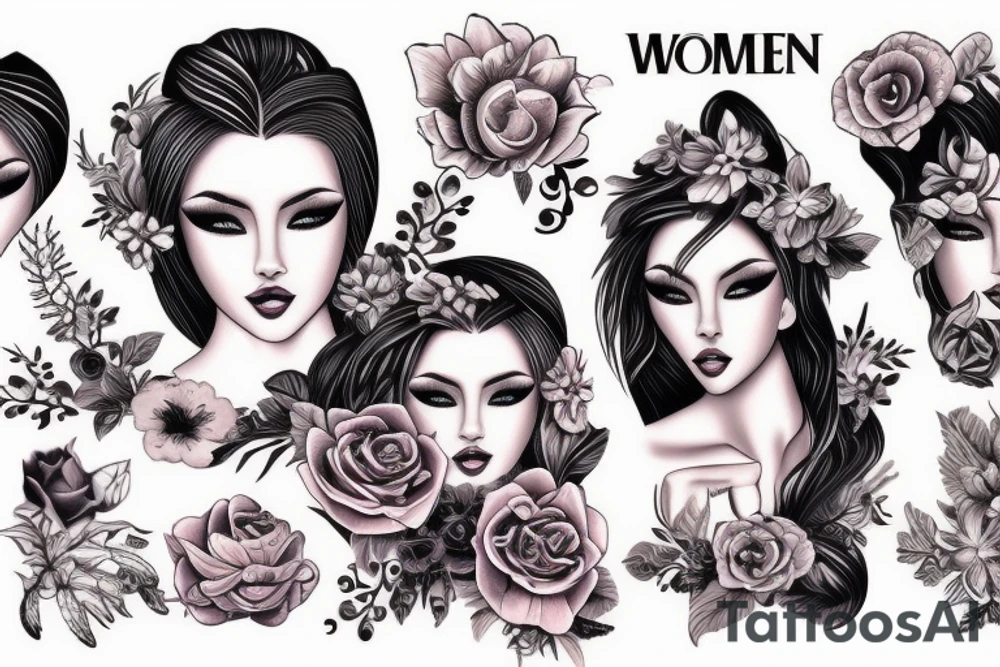 woman tattoo tattoo idea