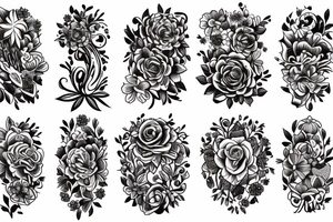 flowers and woman tattoo idea