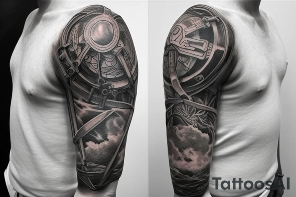 - [ ] Sleeve tattoo that connects with the upper right quadrant of my back  Up my trapezius muscle to just below collar height and a little bit onto my chest. 
- I want spellwork sketched out over my whole arm, shoulder and a spilling over onto my upper back, collar bone and chest
- this tattoo is intended to be my omage/ tribute to my love of Dungeons & Dragons and all things high fantasy.
- The inspiration/ idea was what if a wizard/ sorcerer tattooed their various spells directly onto their skin instead of a spell book… sygils, arcane equation, illustrations of hand motions/ material components, and scripts in forgotten languages. tattoo idea