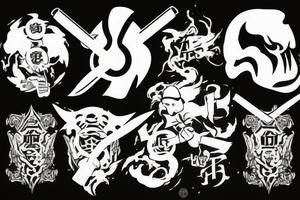 Wu Tang Hip Hop Logo with Chef Knives tattoo idea