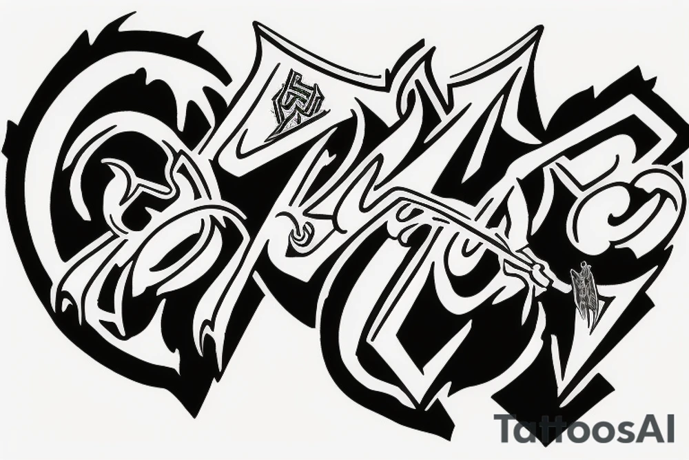 Wu Tang Hip Hop Logo with Chef Knives tattoo idea