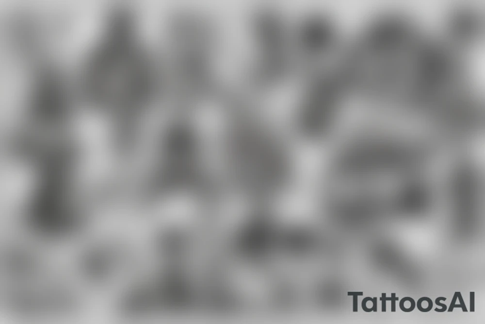 90s Hip Hop mixed with Chef Knives tattoo idea