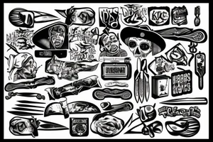 90s Hip Hop mixed with Chef Knives tattoo idea