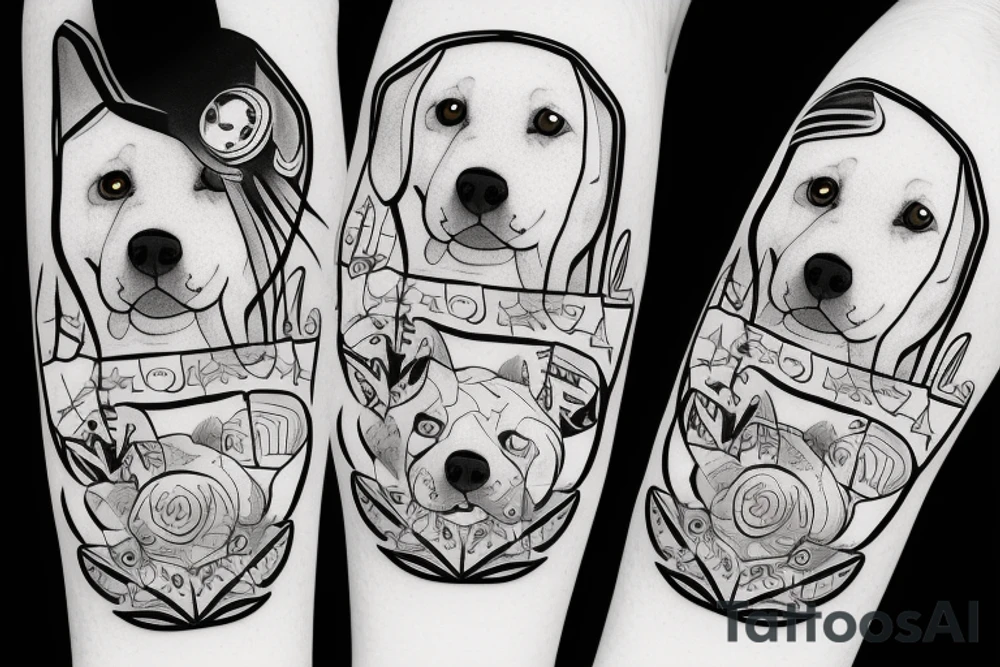 Dog Skiing tattoo idea