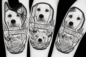 Dog Skiing tattoo idea