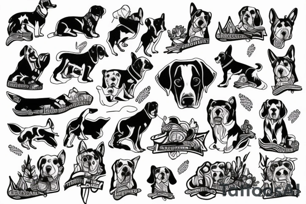 Dog Skiing tattoo idea