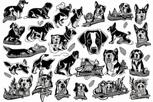 Dog Skiing tattoo idea
