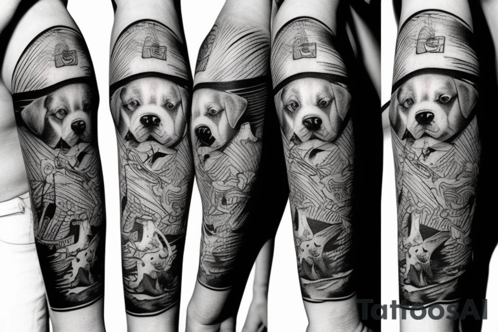 Dog Skiing tattoo idea