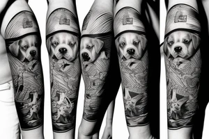 Dog Skiing tattoo idea