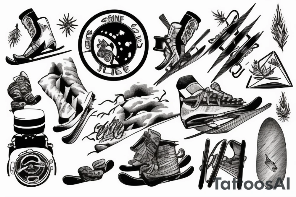 Skiing tattoo idea