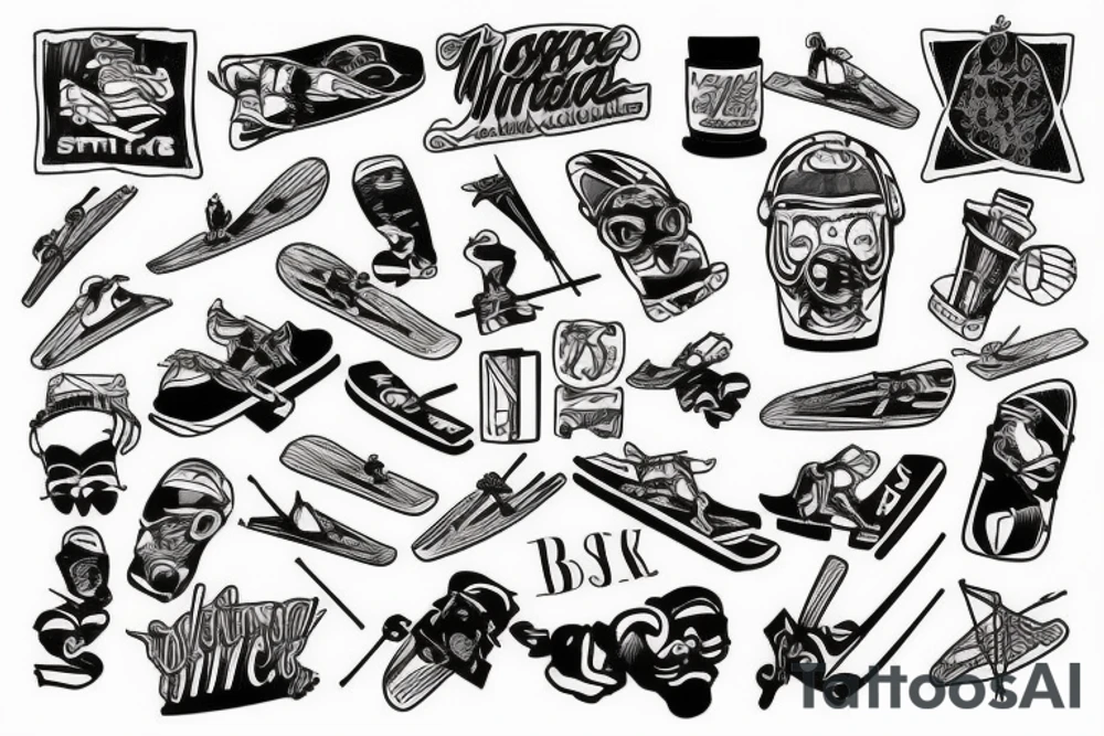 Skiing tattoo idea