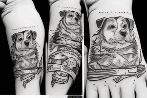 Skiing dog tattoo idea