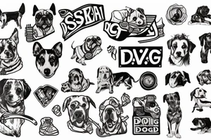 Skiing dog tattoo idea