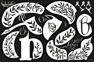 Olive branch with initials OE incorporated into the design tattoo idea