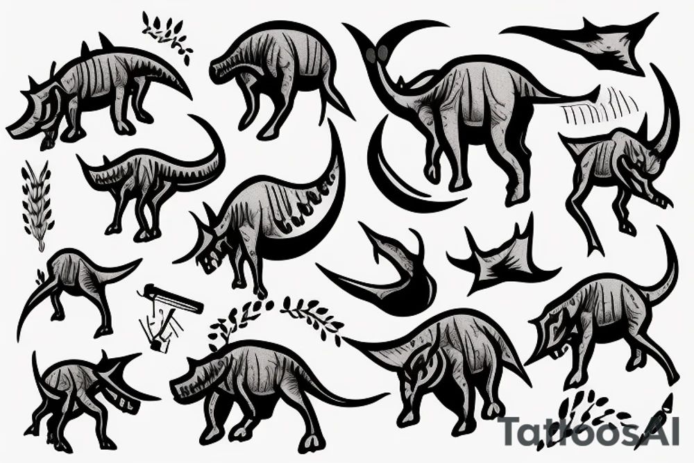 Stick Figure Triceratops tattoo idea