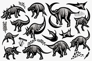 Stick Figure Triceratops tattoo idea