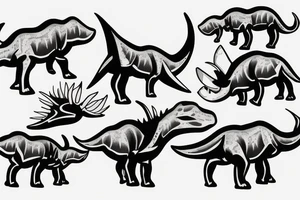 Stick Figure Triceratops tattoo idea