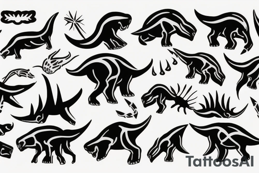 Stick Figure Triceratops tattoo idea