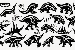 Stick Figure Triceratops tattoo idea