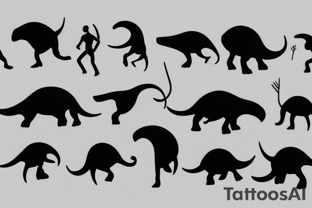 Stick Figure Triceratops tattoo idea