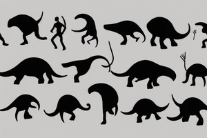 Stick Figure Triceratops tattoo idea