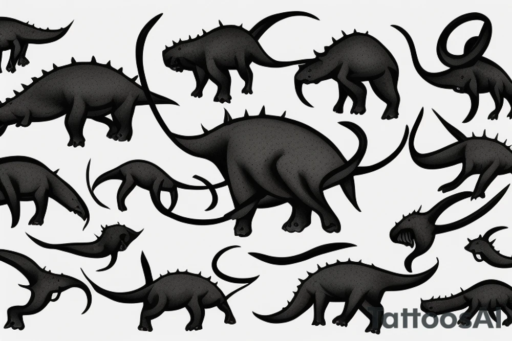 Stick Figure Triceratops tattoo idea