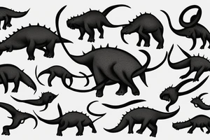 Stick Figure Triceratops tattoo idea