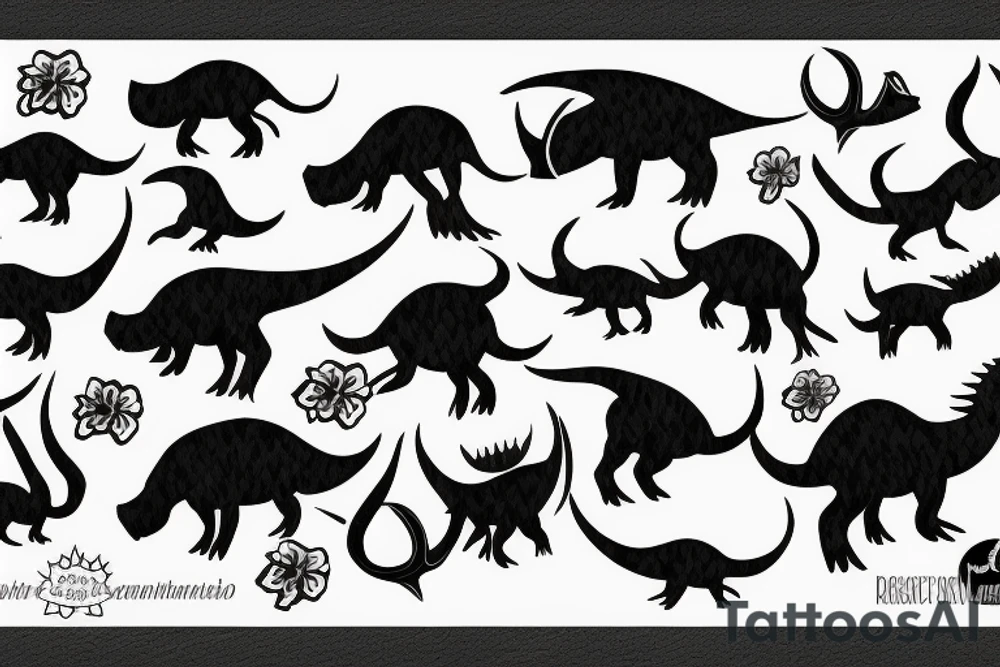 Stick Figure Triceratops tattoo idea