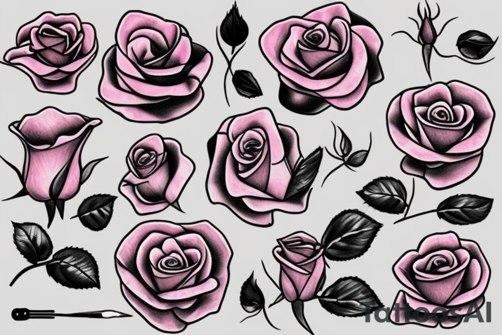 Pink Rose tattoo idea