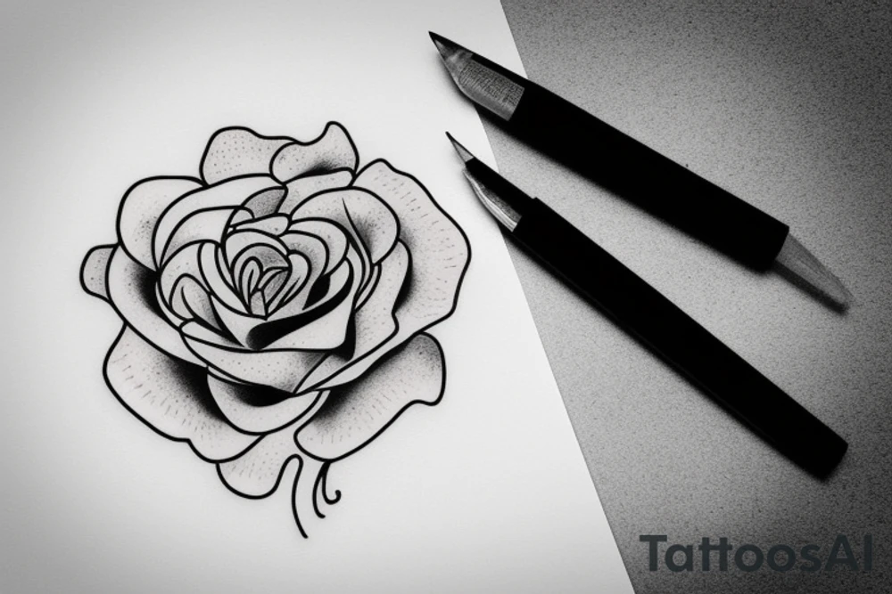 Rose on Fire tattoo idea