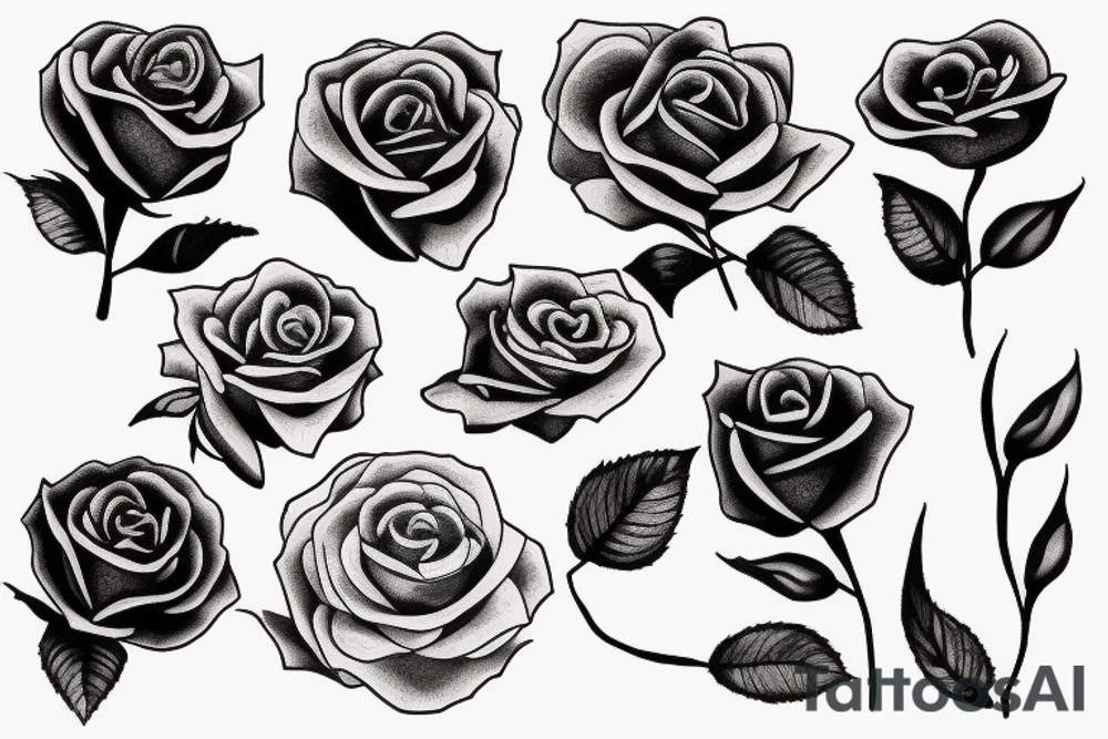 Rose on Fire tattoo idea