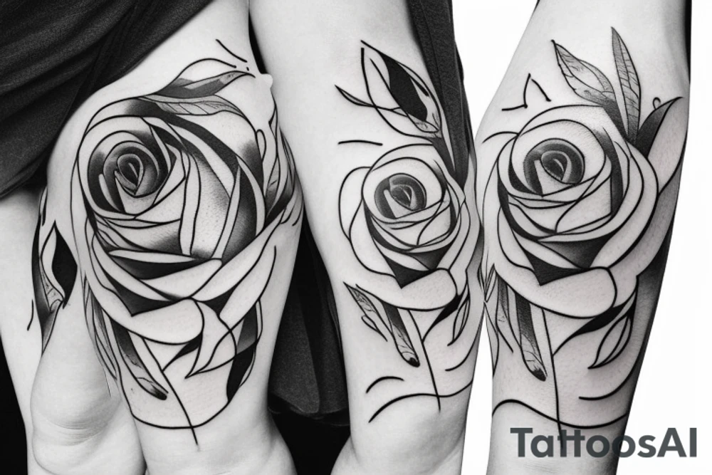 Rose on Fire tattoo idea