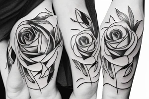 Rose on Fire tattoo idea