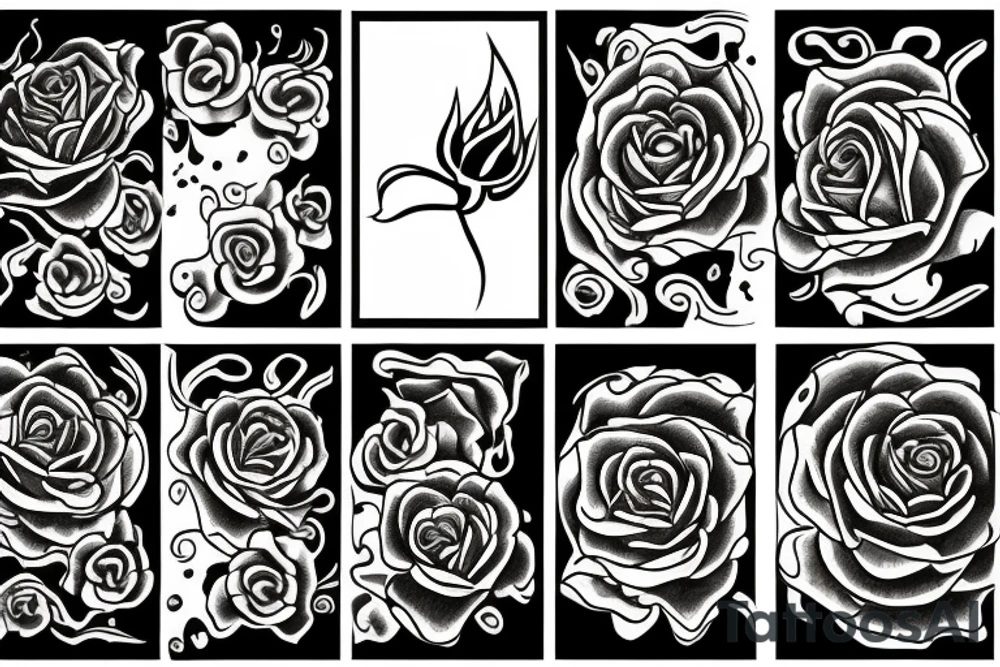 Rose, Flames tattoo idea