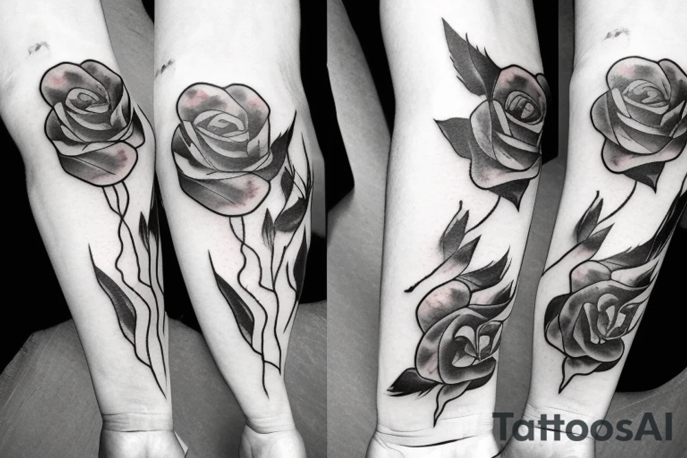 Rose, Flames tattoo idea