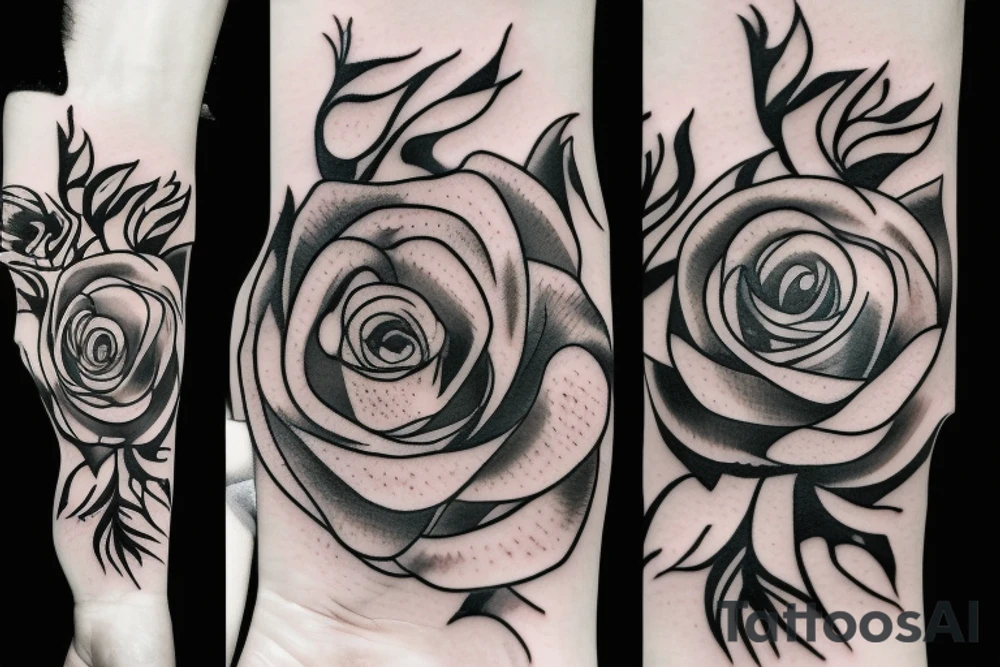 Rose, Flames tattoo idea